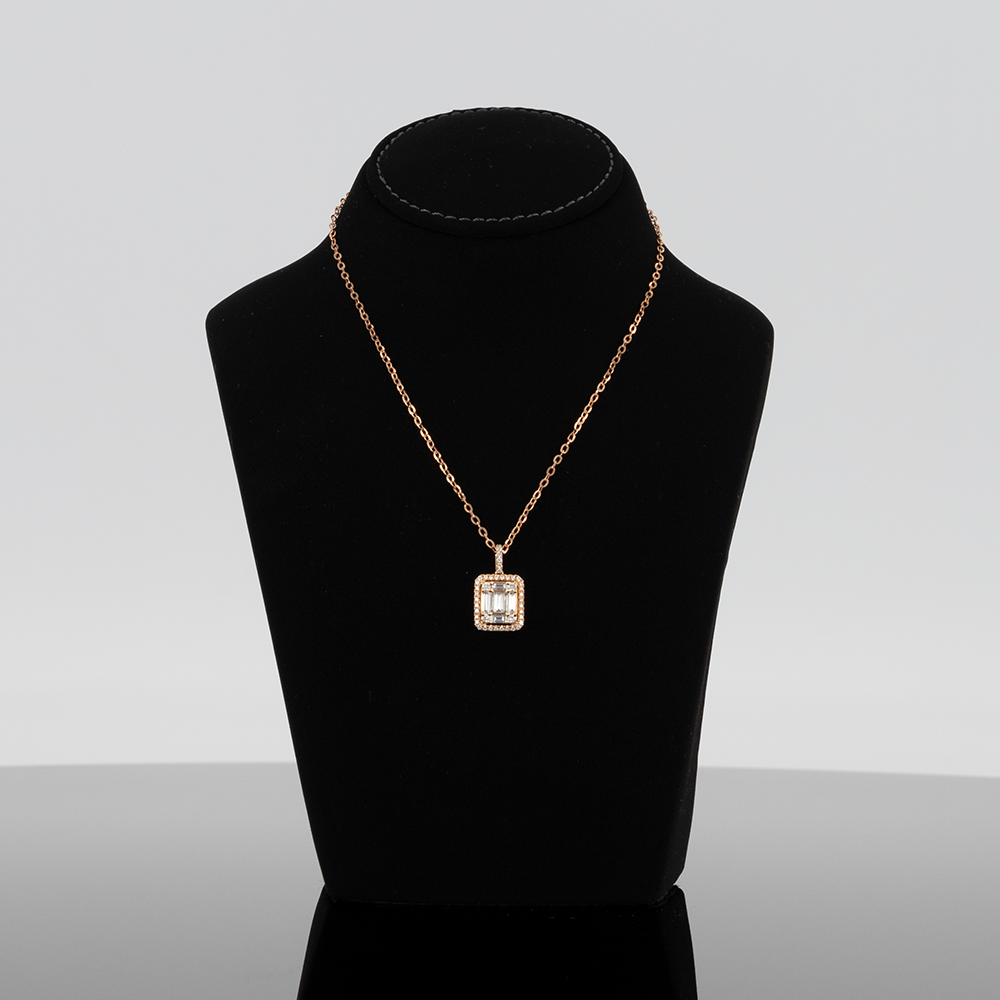 Emerald Cluster Diamond Necklace
