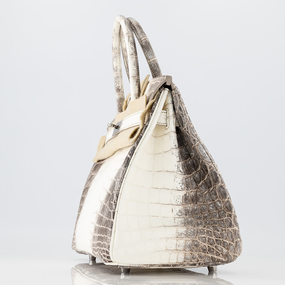 Hermes Blanc Himalayan Crocodile Birkin 30 Handbag